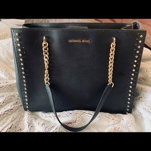 Michael Kors Black Bag With Gold Studs 